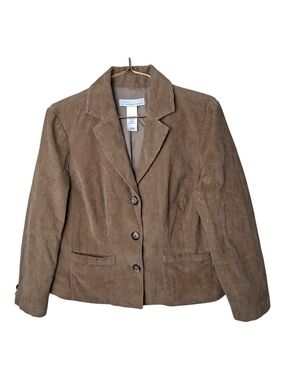Liz Claiborne First Issue Vintage Corduroy Jacket Womens Blazer Brown Large Vtg